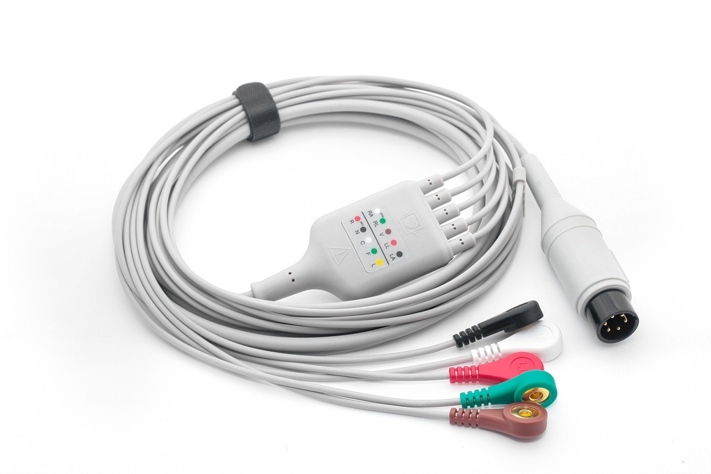 通用6针扣式5导心电导联线