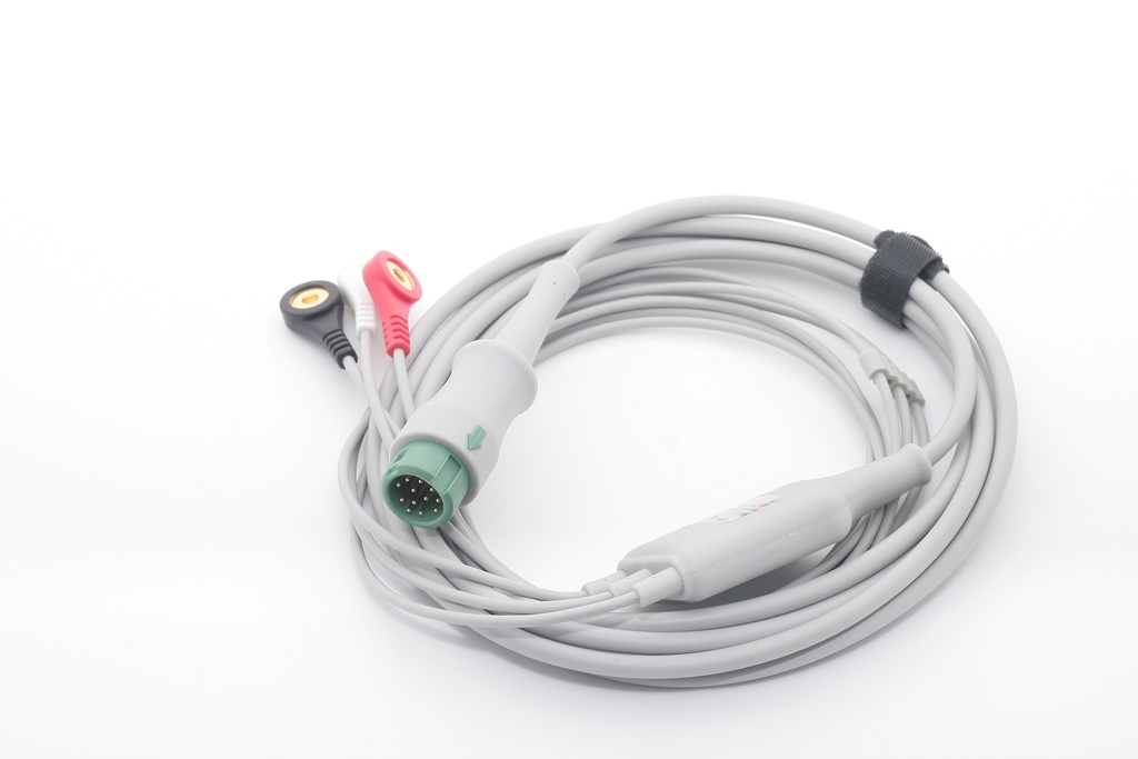 迈瑞12针扣式3导心电导联线