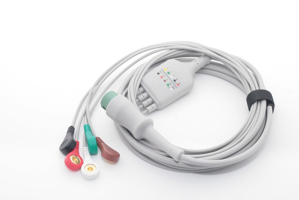 迈瑞12针扣式5导心电导联线